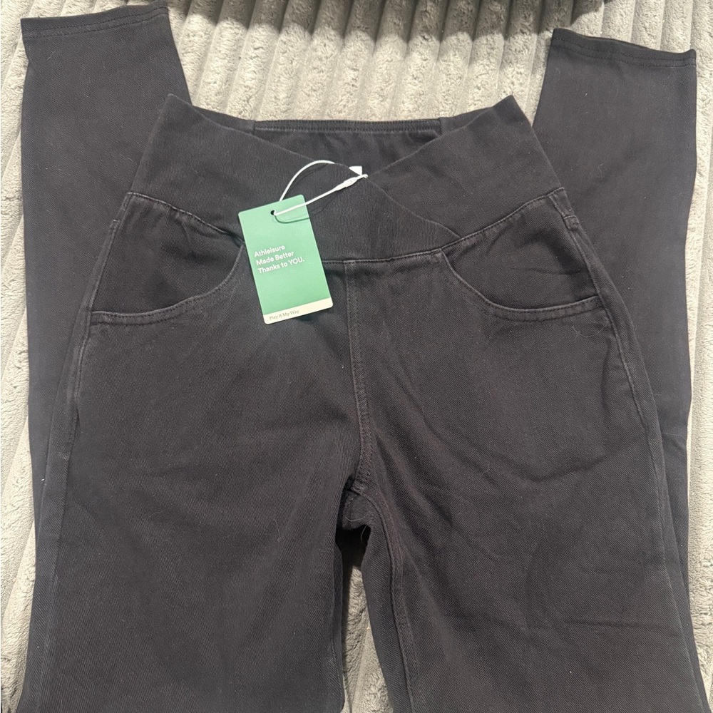 Halara Flex High Waisted Crossover Denim Leggings with Front Pockets